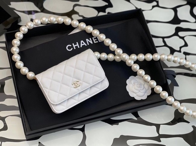 Knockoff Chanel Sheepskin Original Leather Pocket AP2059 white HY1136Ez66