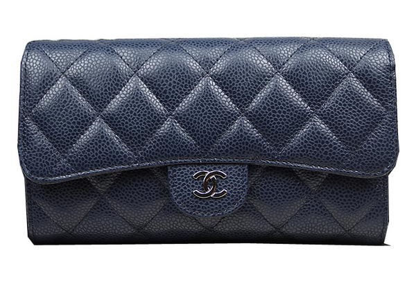 Knockoff Chanel Tri-Fold Wallet Original Cannage Pattern Leather CHA31506 Royal HY24861Ez66
