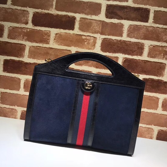 Knockoff Gucci original suede leather tote bag 512957 dark blue HY2787yN38