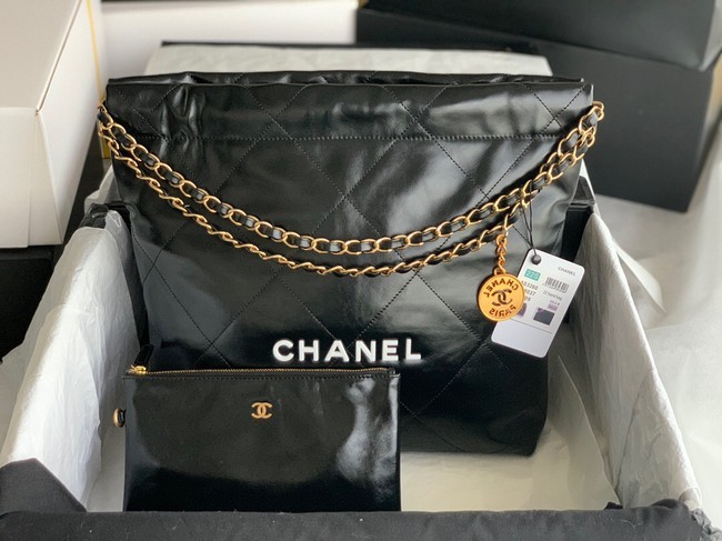 Knockoff High Quality Chanel Calf leather shopping bag AS3261 black&white HY15541FA65