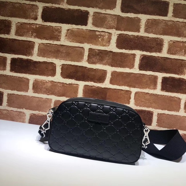 Knockoff High Quality Gucci GG Original Leather Messenger Bag 574886 black HY25742Lg12