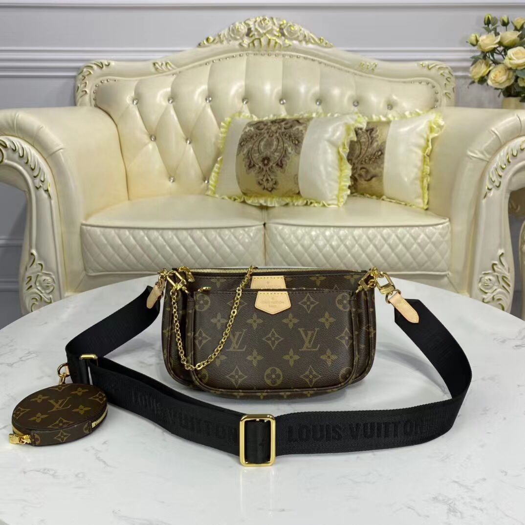 Knockoff Louis vuitton original monogram canvas Shoulder Bag MULTI-POCHETTE ACCESSOIRES M44840 Black HY25983JF45