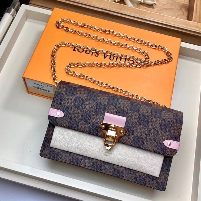 Knockoff Louis Vuitton original VAVIN CHAIN WALLET N60237 Creme HY17974tp21