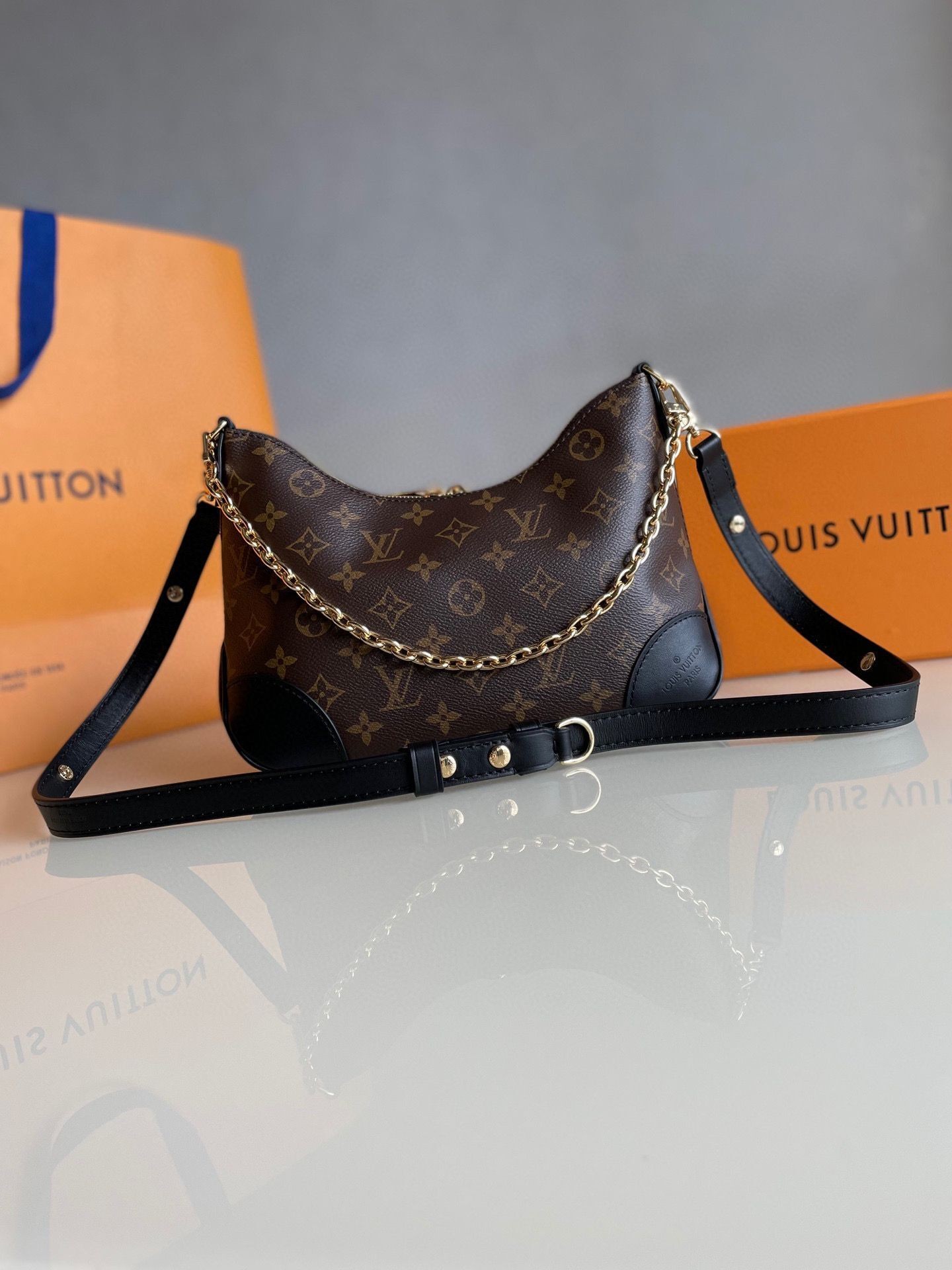 Louis Vuitton Monogram Canvas Boulogne Original Leather M45831 Black HY13337XW58
