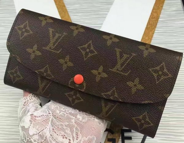 Louis Vuitton Monogram Canvas Emilie Wallet M60696 Orange HY4374fH28