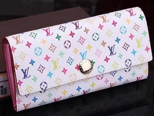 Louis Vuitton Monogram Multicolore Sarah Wallet M93745 White HY4624KX22