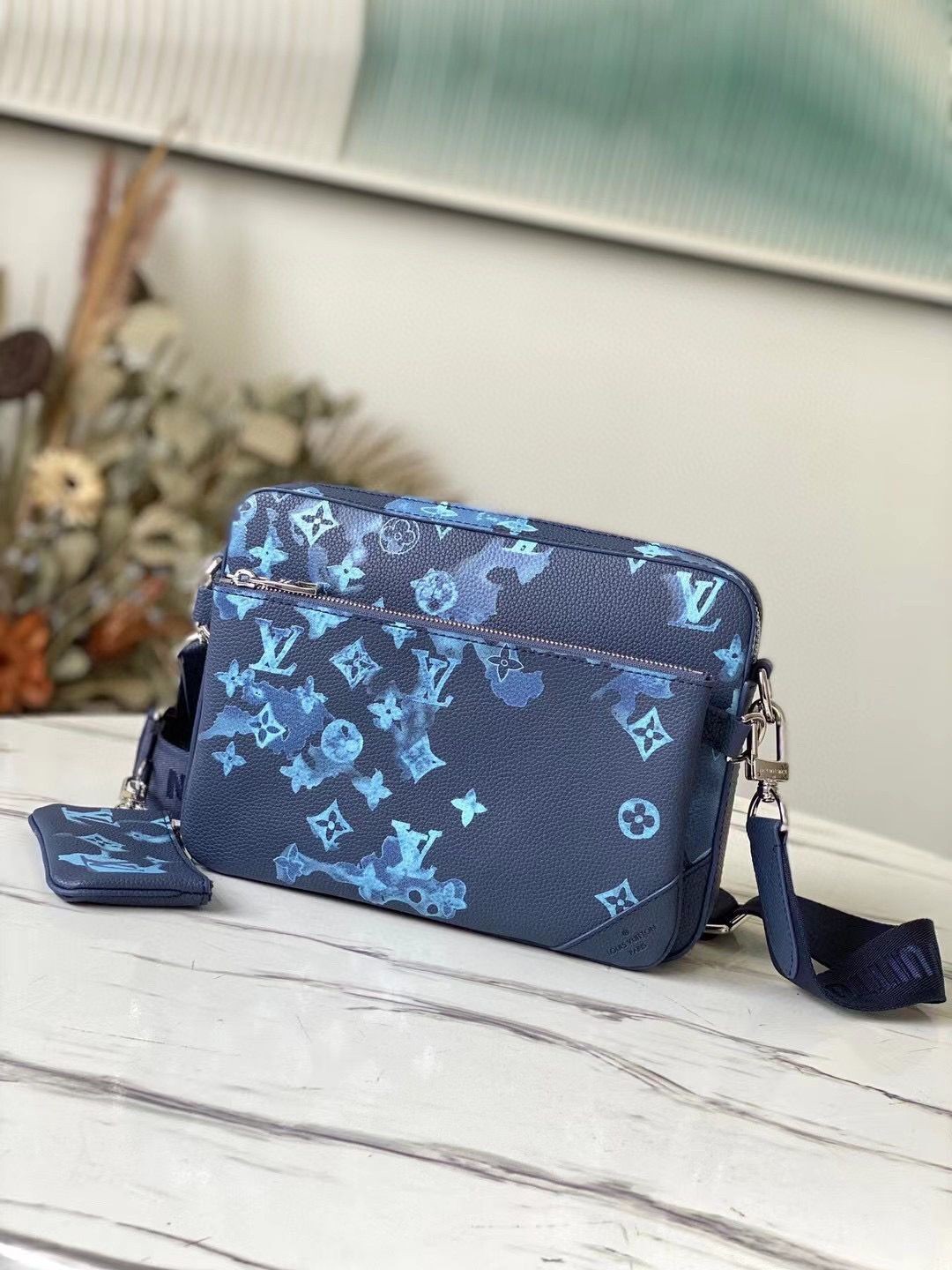 Louis Vuitton Monogram Original Leather Trio POCHETTE METIS Bag M57840 Navy HY7383fc78