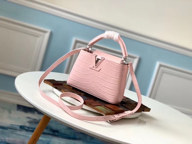 Louis vuitton original crocodile CAPUCINES Mini M93163 pink HY11648Nw52