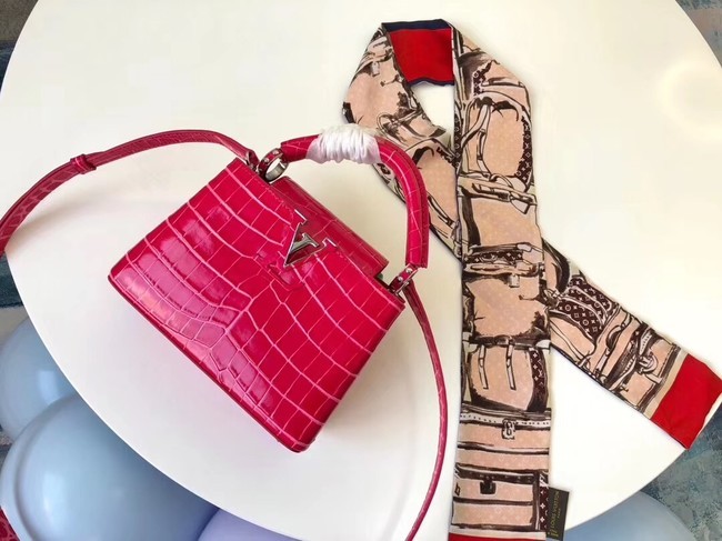 Louis vuitton original crocodile CAPUCINES PM M94587 rose HY16704tg76