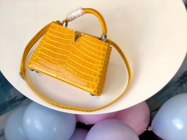 Louis vuitton original crocodile CAPUCINES PM M94587 yellow HY8807Dq89