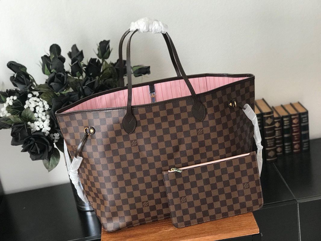 Louis Vuitton original Damier Ebene Canvas Neverfull GM N51106 Red HY19093pA42