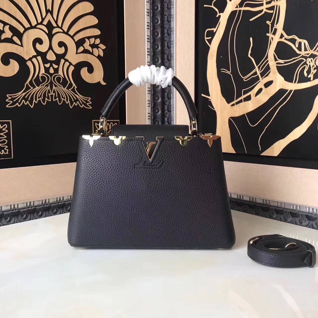 Louis Vuitton original Elegant Capucines BB Bags M94517 black HY10758JD28