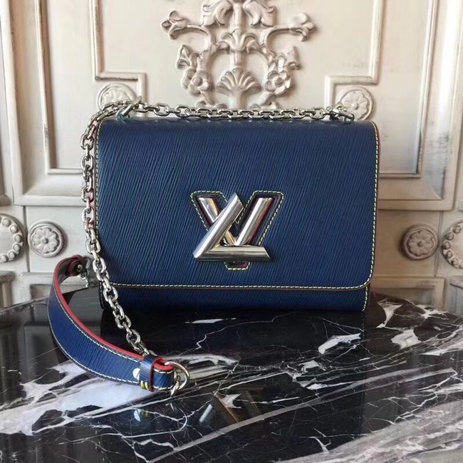 Louis vuitton original epi leather TWIST MM M50332 dark blue HY13276FT35