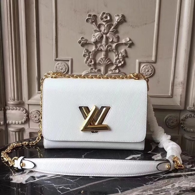 Louis vuitton original epi leather TWIST MM M50332 white HY7555ki86