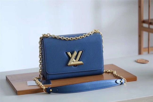 Louis vuitton original epi leather TWIST MM M52870 blue HY7370sf78