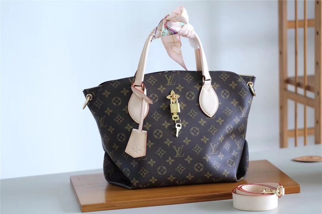 Louis vuitton original FLOWER ZIPPED TOTE MM M44347 Beige HY11123JD28