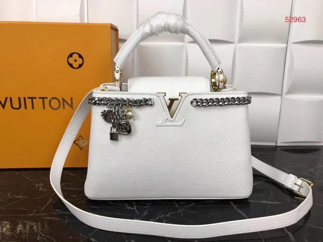 Louis Vuitton Original Leather CAPUCINES PM M52963 White HY2374Xp72