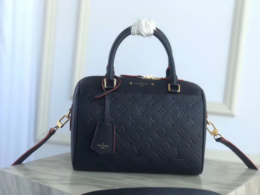Louis vuitton original leather SPEEDY 25 Monogram Empreinte M43501 dark blue HY18730dV68