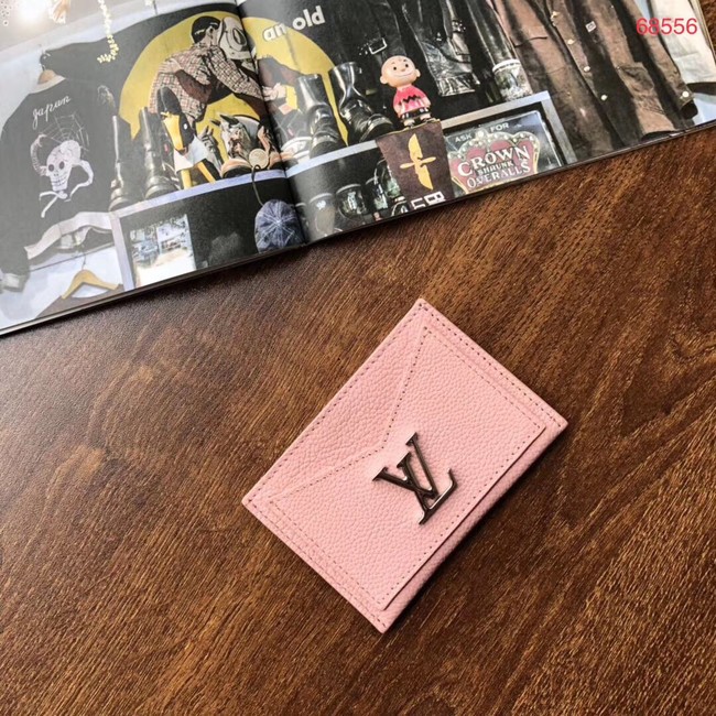 Louis vuitton original LOCKME CARD HOLDER M68555 pink HY22225aj95
