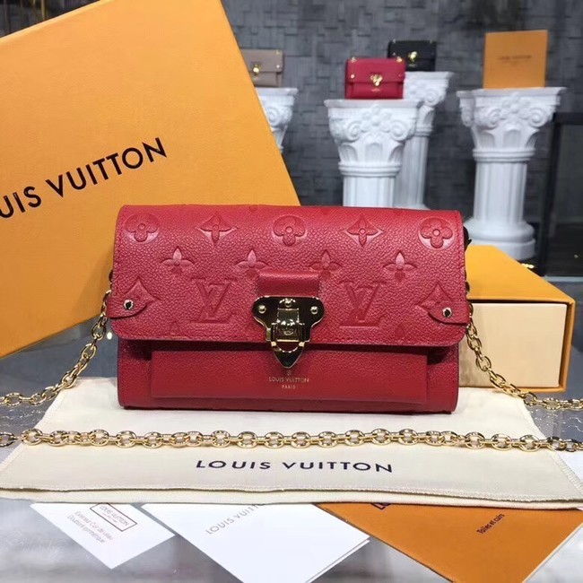 Louis vuitton original mongram empreinte CHAIN WALLET M63399 RED HY17502bW68