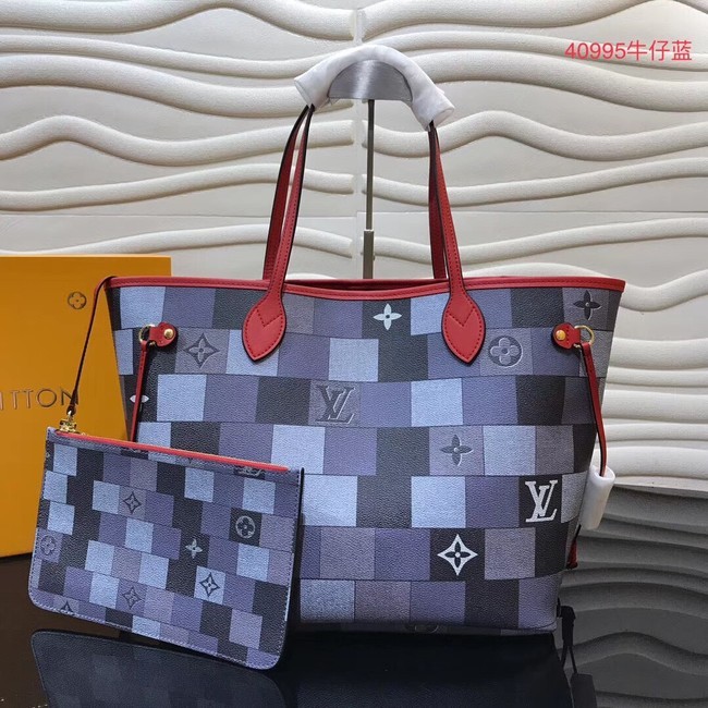 Louis vuitton original monogram canvas NEVERFULL MM M40995 blue HY8494Is79