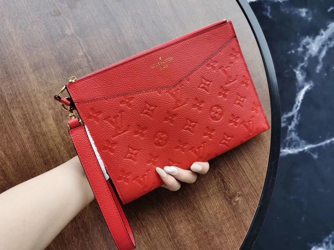 Louis Vuitton Original Monogram Empreinte Clutch bag MELANIE M68705 red HY24723Xw85