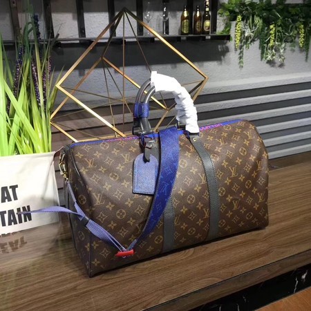 Louis Vuitton Original Monogram Macassar Canvas Keepall 45CM Strap 43858 HY417jo45