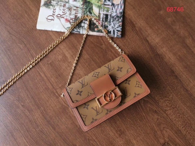 Louis Vuitton Original Monogram Reverse coated canvas DAUPHINE CHAIN WALLET M68746 HY11281uT54