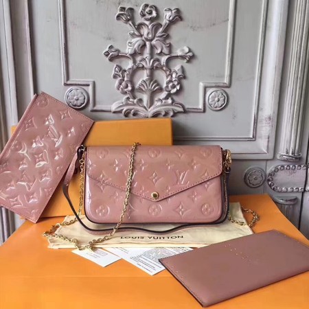 Louis Vuitton Original Monogram Vernis POCHETTE FELICIE 61276 pink HY9660nU55