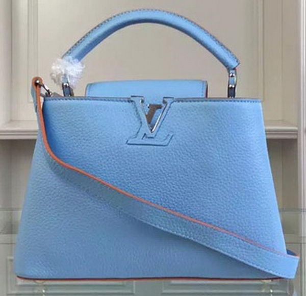 Louis Vuitton Original Taurillon Leather CAPUCINES BB Bag M90294 Light Blue HY26611uT54