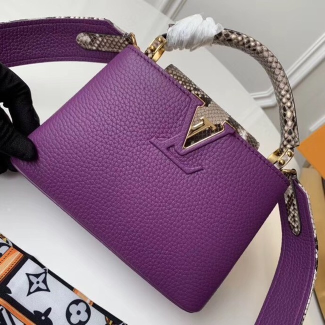 Louis vuitton original taurillon leather Capucines Mini N95509 purple HY22541EW67