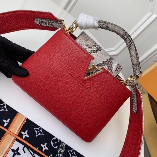 Louis vuitton original taurillon leather Capucines Mini N95509 red HY7559EB28