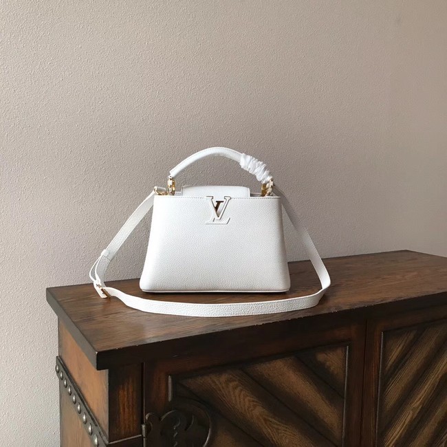 Louis vuitton original taurillon leather Capucines PM M48865 white HY5190nS91