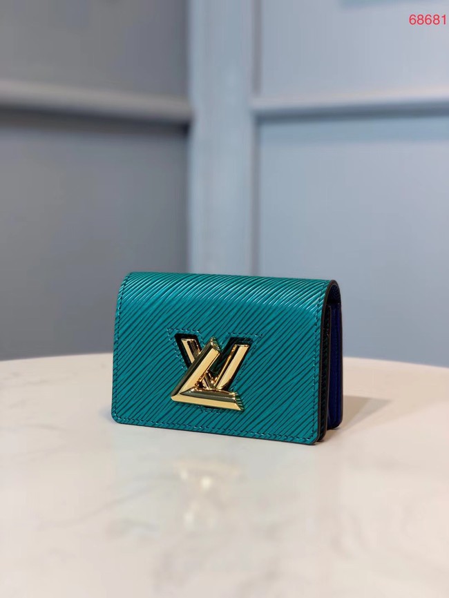 Louis vuitton original TWIST MULTICARTES card holder M68681 blue HY24703dN21