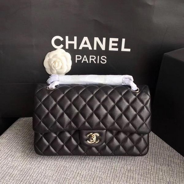 Luxury Chanel 2.55 Series Flap Bags Black Original Deerskin A1112 Silver HY21454Lv15