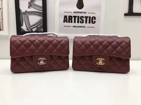 Luxury Chanel mini Classic Flap Bag Original Cannage Pattern A1116 Wine HY11133bE46