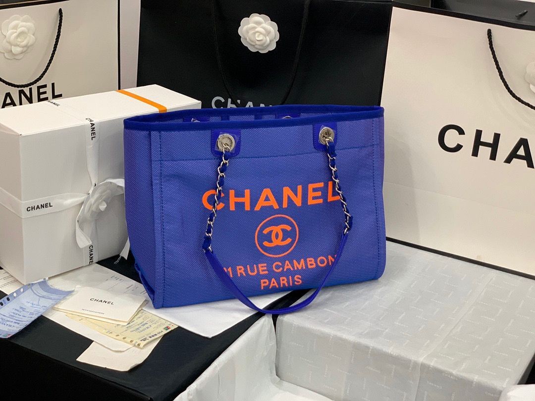 Luxury Chanel Original Medium Shopping Bag 67001 Blue HY19492QT69
