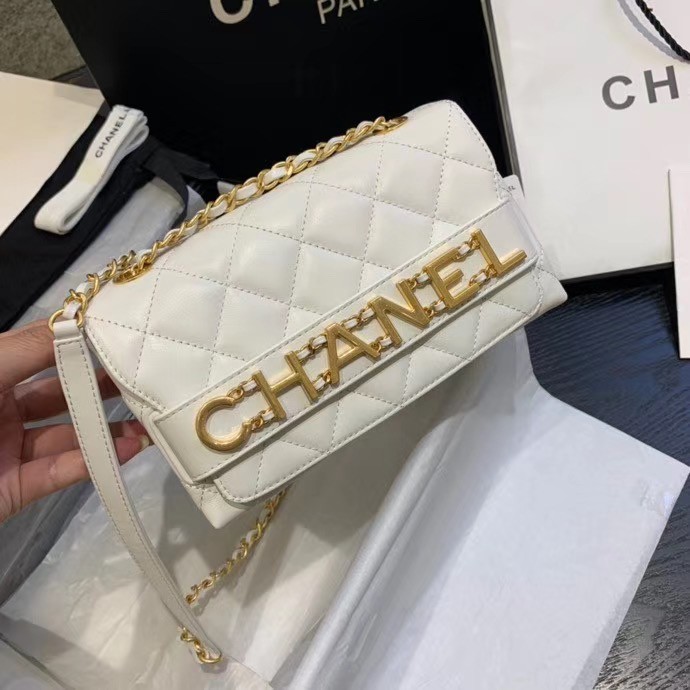 Luxury Chanel small Flap Bag Original Sheepskin Leather AS1490 white HY25416UV86