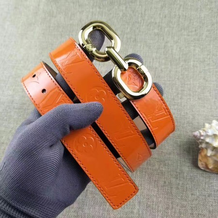 Luxury Louis Vuitton 30mm Patent Leather Belt M4226 Orange HY11911UV86
