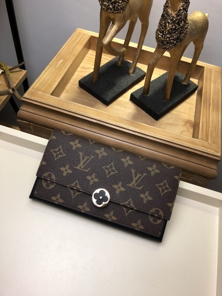 Luxury Louis vuitton flore wallet Original leather 64586 black HY6801UV86