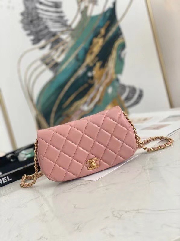 Luxury Replica Chanel Small Flap Shoulder Bag Original leather AP2358 pink HY24235vv50