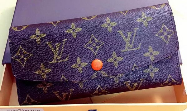 Luxury Replica Louis Vuitton Monogram Canvas Emilie Wallet Rouge M60136 Orange HY25695vv50