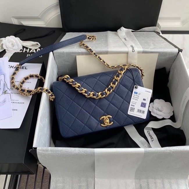 New Chanel Original Lather Flap Bag AS36555 blue HY8647Uf80