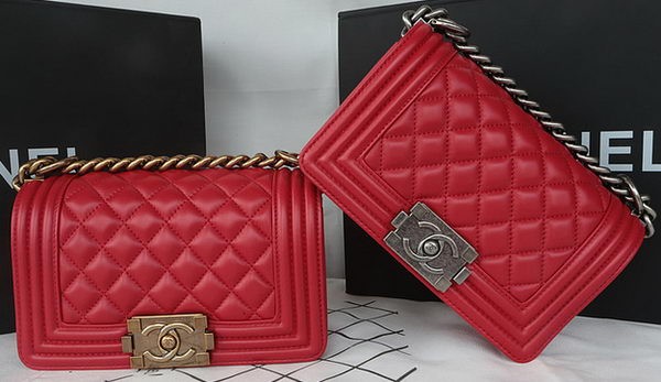 Replica Boy Chanel mini Flap Bag Original Sheepskin A67085 Dark Red HY12781KG80