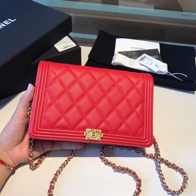 Replica BOY CHANEL Original Wallet on Chain A80287 red HY1965HB48