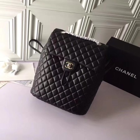 Replica Chanel Backpack Original Sheepskin Leather 91122 Black HY5926hD86