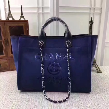 Replica Chanel Canvas Tote Shopping Bag A68046 Royal HY22366Kg43