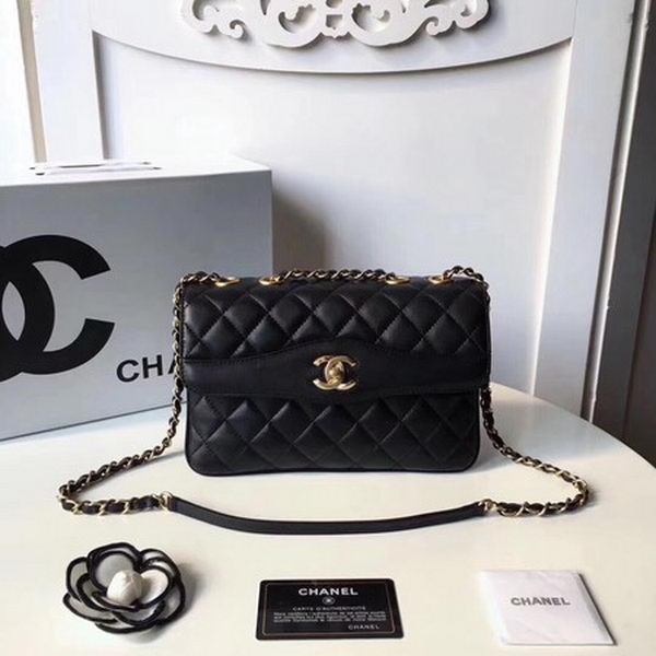 Replica Chanel Classic Shoulder Bag Original Sheepskin Leather A57028 Black HY11353BJ25