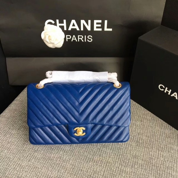 Replica Chanel Flap Shoulder Bags Blue Original Sheepskin CF1112 Gold HY1778zR45