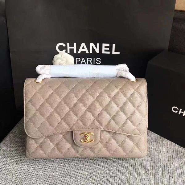 Replica Chanel Flap Shoulder Bags Grey Original Calfskin Leather CF1113 Gold HY20304ED66